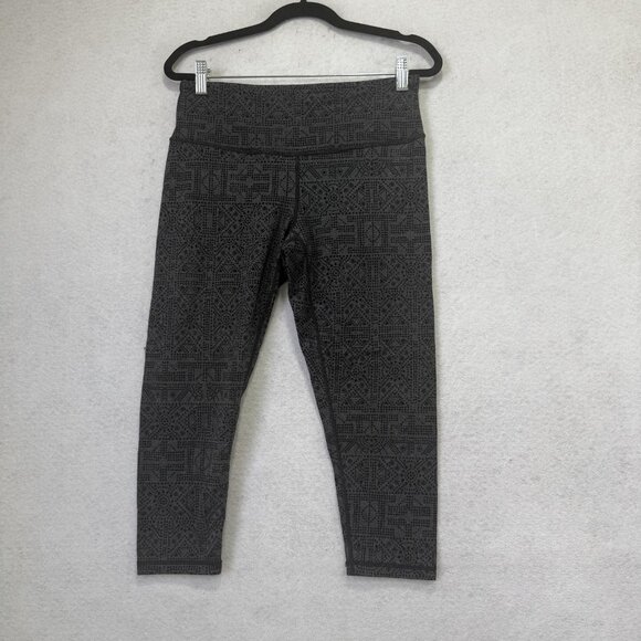 Prana Pants - Prana Leggings Womens Small Gray Geometric Print Capri Yoga Athletic cropped